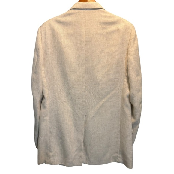 Farah Sport Coat Cream / Natural Size 42 L Two Button Woven Off White Sport Coat - Picture 3 of 12